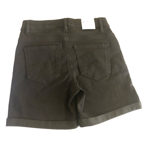 Wallflower High Rise The Irresistible Fit Midi Rolled Black Shorts Size 0/24 - Picture 2 of 10